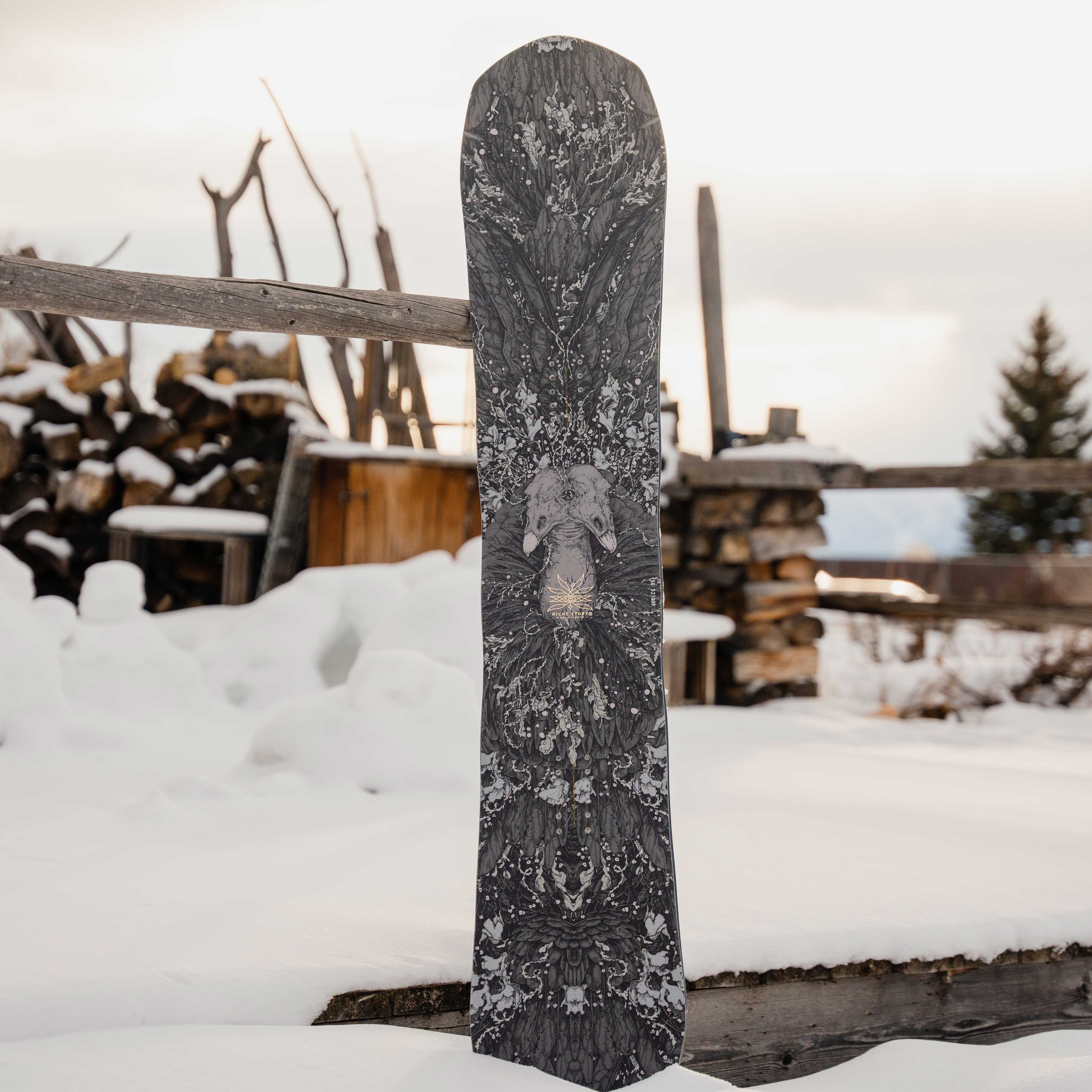 niche story snowboard condor graphic detail