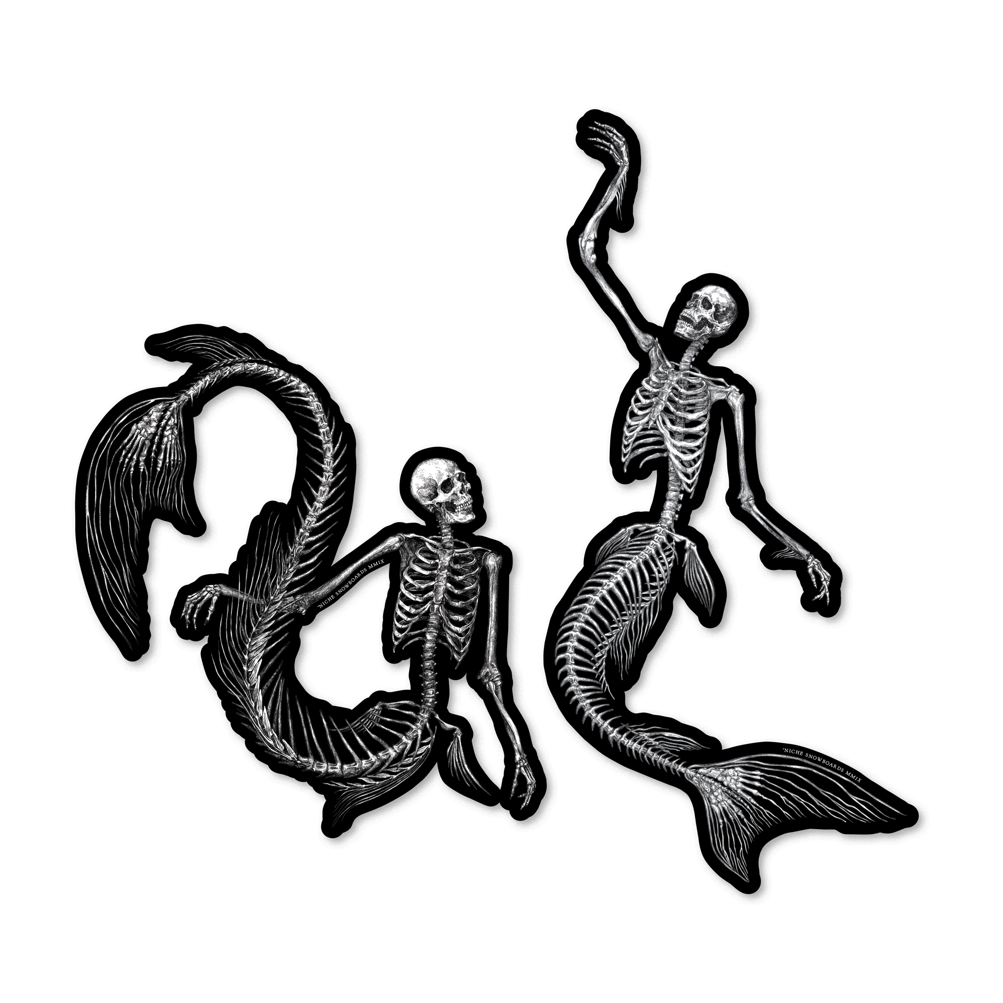 mermaid skeleton stickers