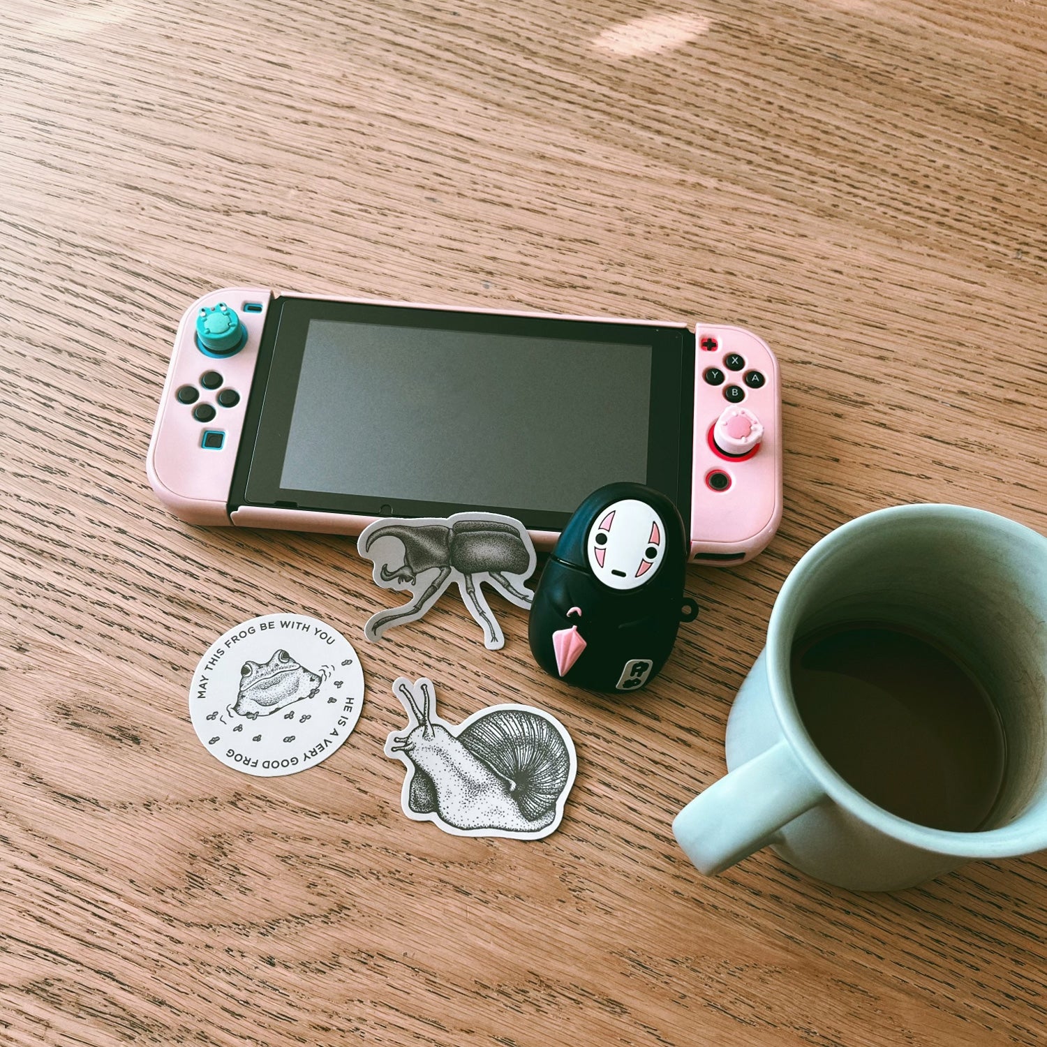 snail and rhino beetle sticker