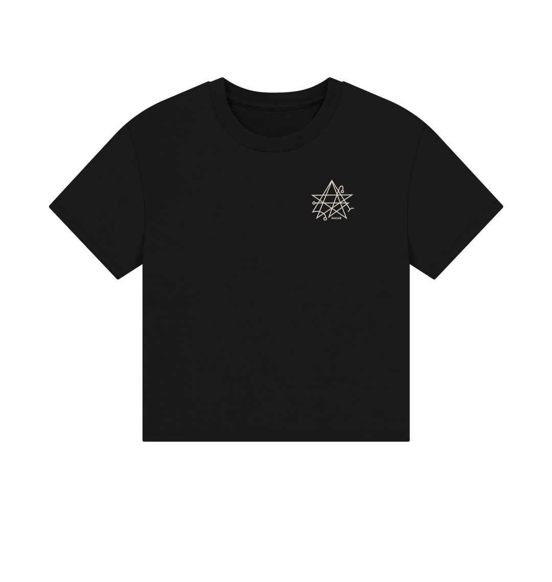 Black Printed T-shirt Front