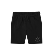 Black Printed Mens Shorts Front