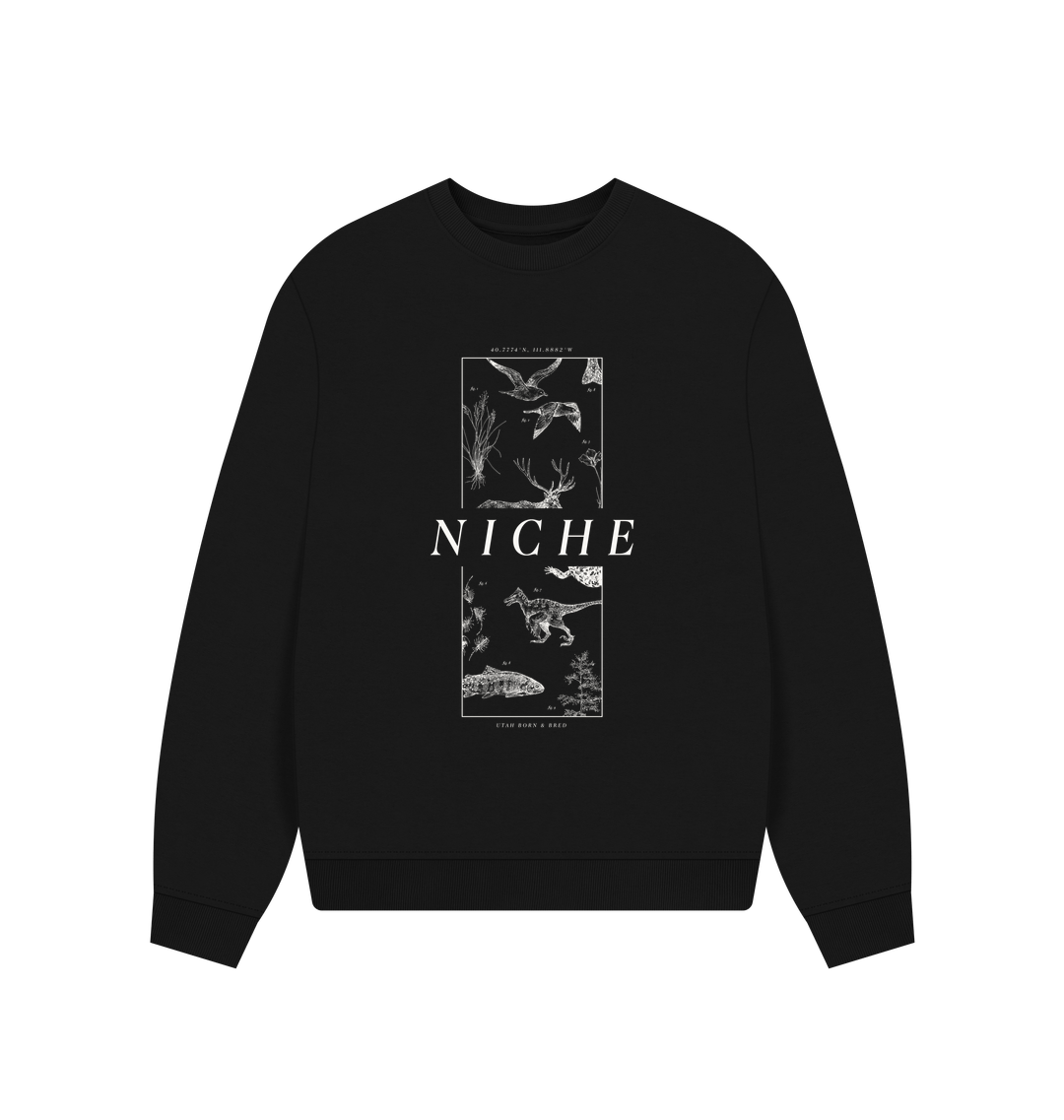 Black Printed Sweater Front