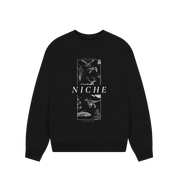 Black Printed Sweater Front