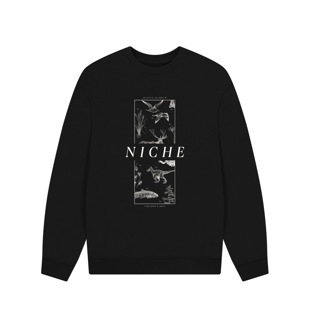 Black Printed Sweater Front