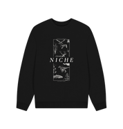 Black Printed Sweater Front