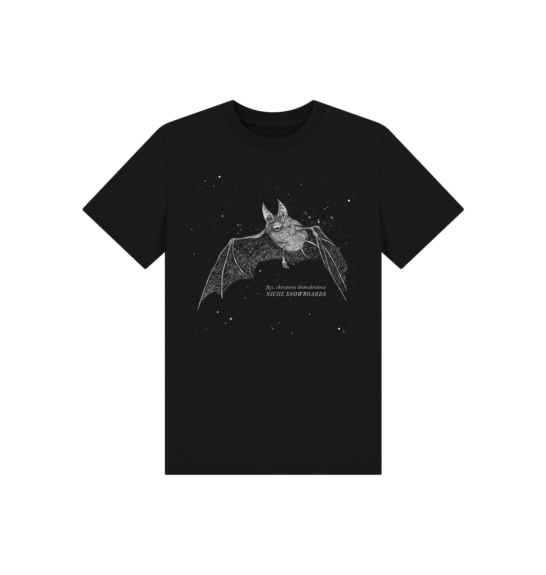 Black Printed Kids T-Shirt Front