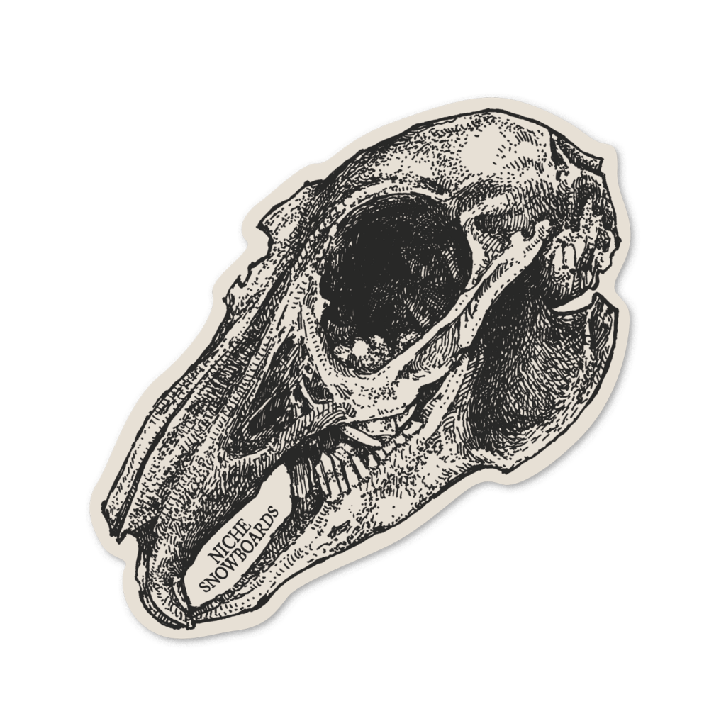 rabbit skull illustration sticker