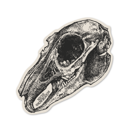 rabbit skull illustration sticker